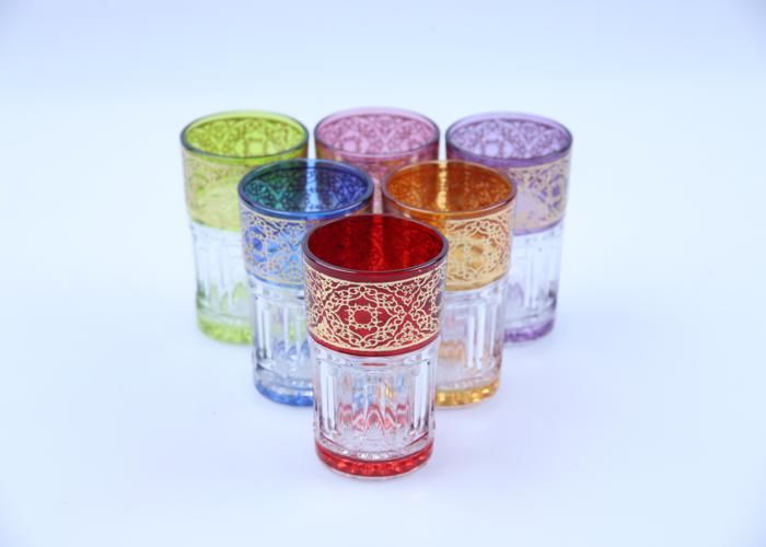 Verres à Thé - GENERIC - Prestige Impérial - Doré - Coloré - 6 pièces