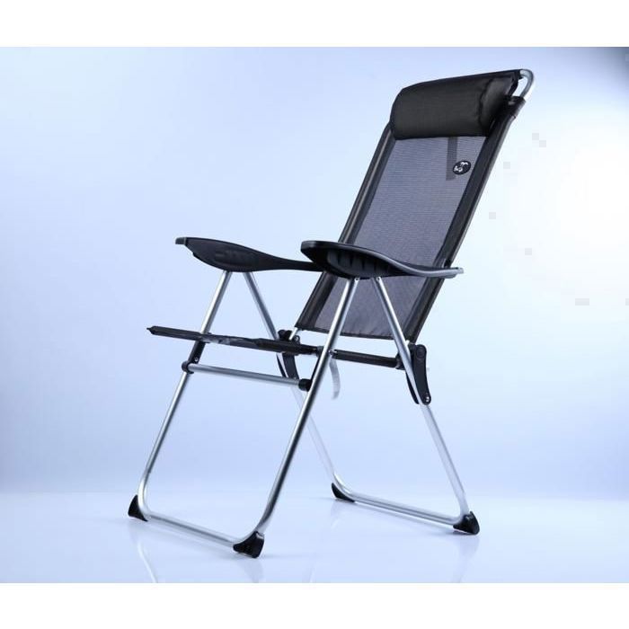 CHAISE CAMPING PROMO ALU  NOIR W.59XH.109CM