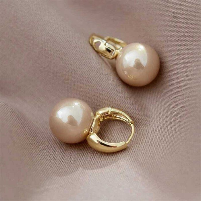 Boucles d'Oreilles Créoles - Argent 925 - Perles et Goutte en Or - Minimalistes - Bijoux de Mariage