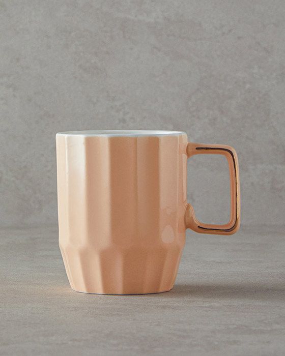 Tasse - Angely - New Bone China - Saumon - 270 ml - Élégance Chic