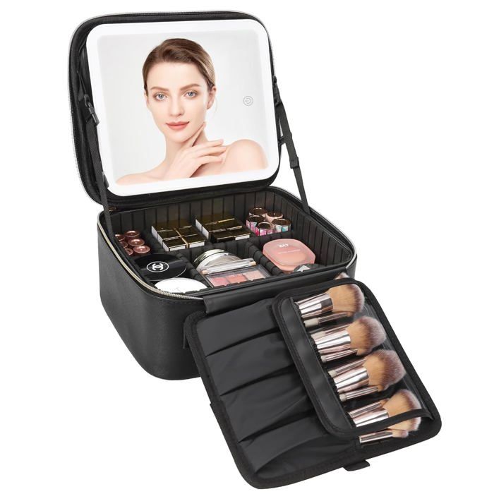 Trousse de maquillage de voyage avec miroir éclairé ( Travel Makeup )