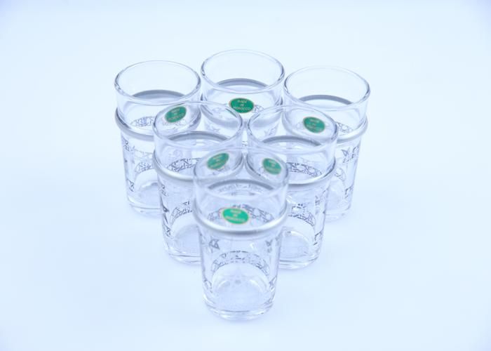 6 verres à thé PM Beldi argenté Dima Maroc