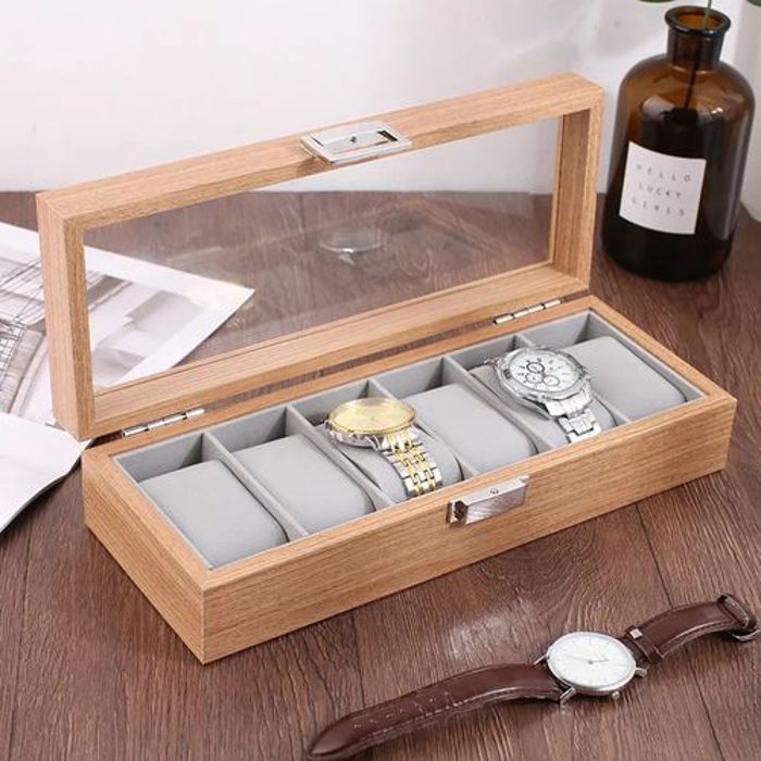 Boîte de montre écologique faite à la main, étui de rangement de montre en bambou, style chinois, cadeaux, 6 emplacements.