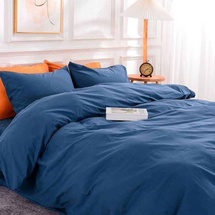 Housse de couette - Dwirty - Uni - Bleu Nuit - 220x240 cm - Doux & antiallérgique