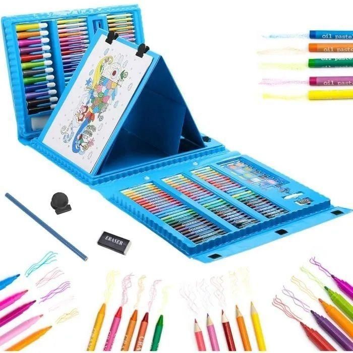 valise coloraige 208pcs (BLEU)