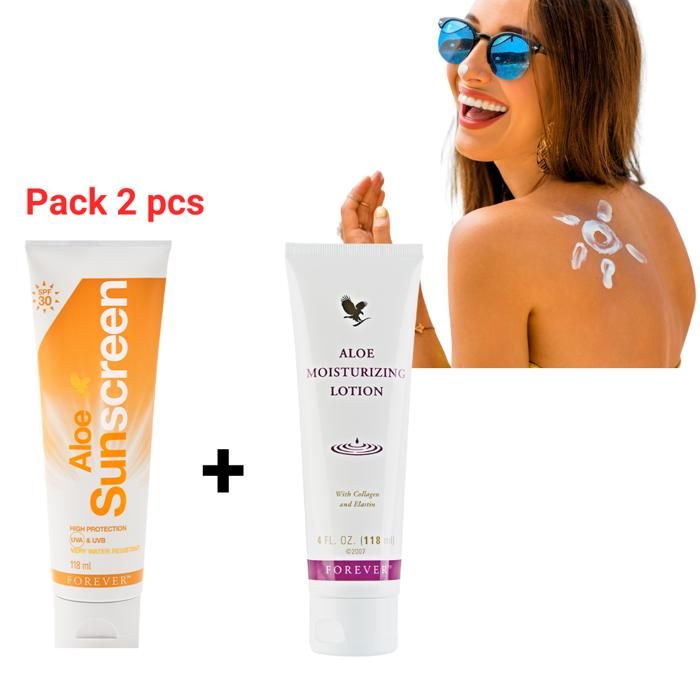 Forever Living Pack 2 Pcs * ALOE sunscreen & aloe moisturizing