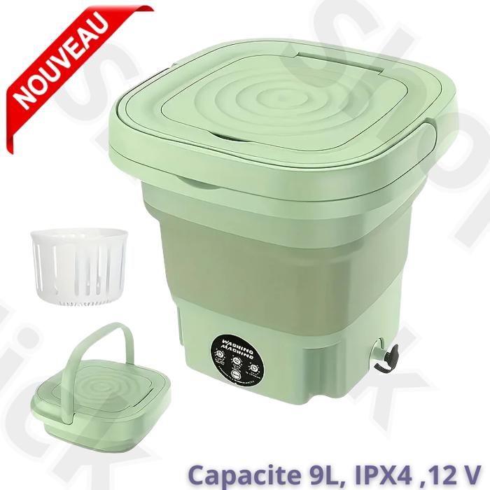 Mini Machine à laver portable pour bébé, sous-vêtements et culottes, mini décollage, pour dortoir, voyage, 9L 12V Waterproof IPX4