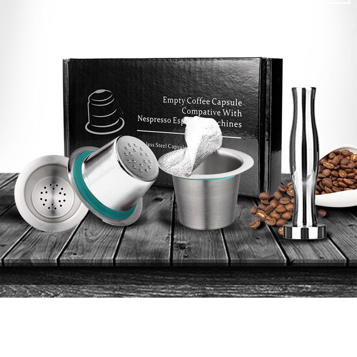 Capsules de café réutilisables en acier inoxydable