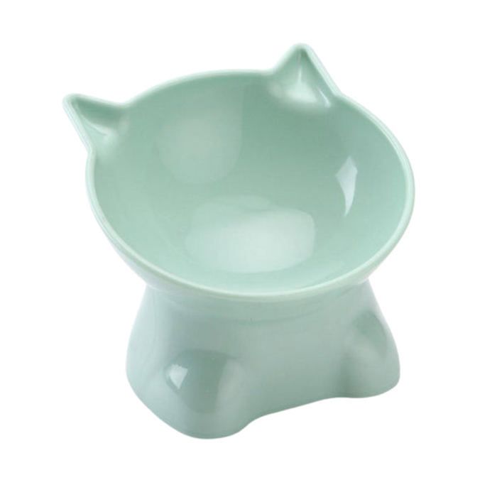 Gamelle Inclinée Verte pour Chat et Chien – Design Ergonomique et Antidérapant (11,5x11,5x8 cm)
