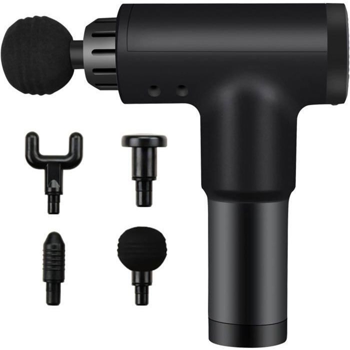 Pistolet de Massage - Électrique - 4 Têtes - 6 Vitesses - Soulagement Douleur