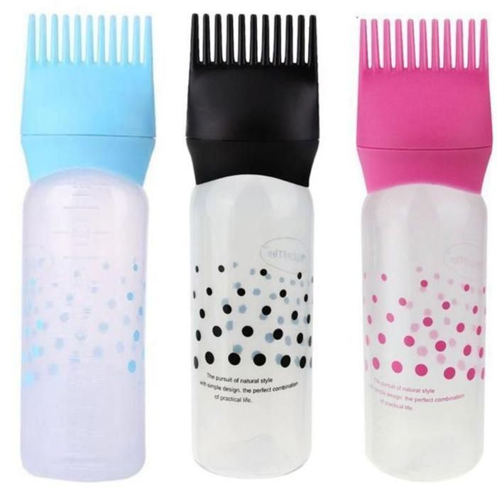 1 Bouteille de Shampoing Colorant pour Cheveux, Peigne à Huile, Brosse Applicateur, Outil de Coiffure Multicolore