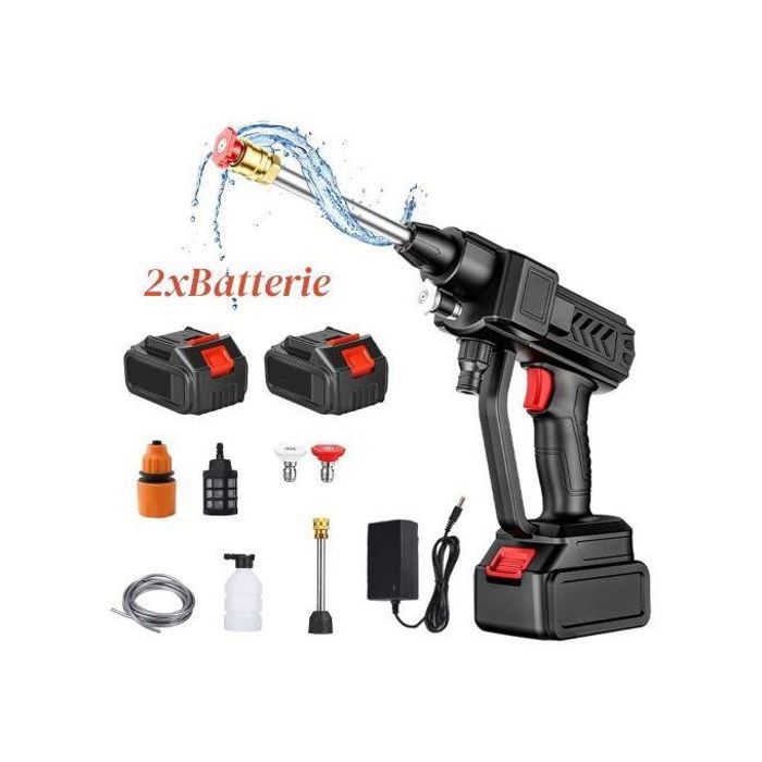Pistolet À Eau Portable électrique Haute Pression de Lavage 48V sans fil + 2 batterie au lithium