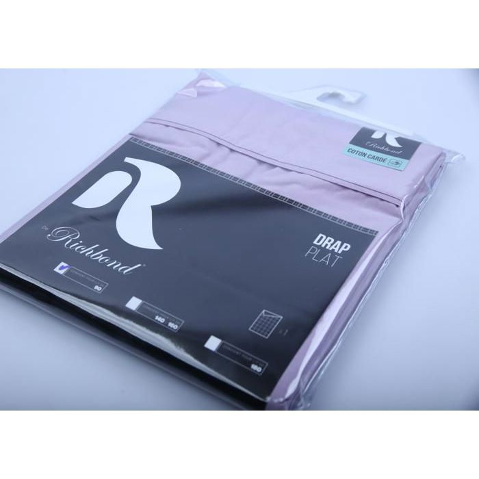 Drap plat coton cardé 180x270 lavande