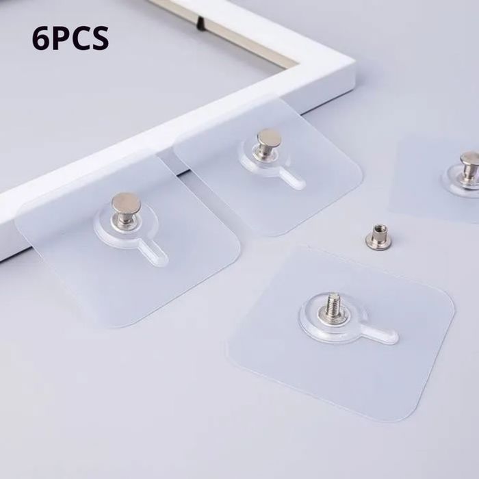 Crochets Muraux Adhésifs - GENERIC - Lot de 6 - Fixation Ultra-Forte - Étanche - Sans Trace
