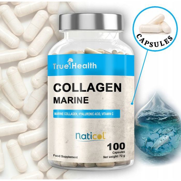 Collagen Marine 100 Caps - Collagène Marin, Acide Hyaluronique & Vitamine C