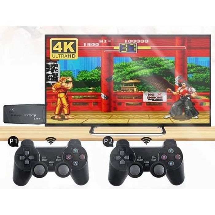 Console portable - Data Frog - Game Stick HD - 4K - 10000 jeux - Sans fil 2.4G