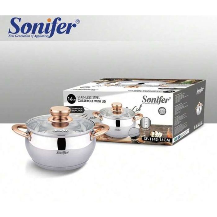Casserole en Inox 6,1L, 24cm, Performance et Élégance pour Cuisinières à Induction