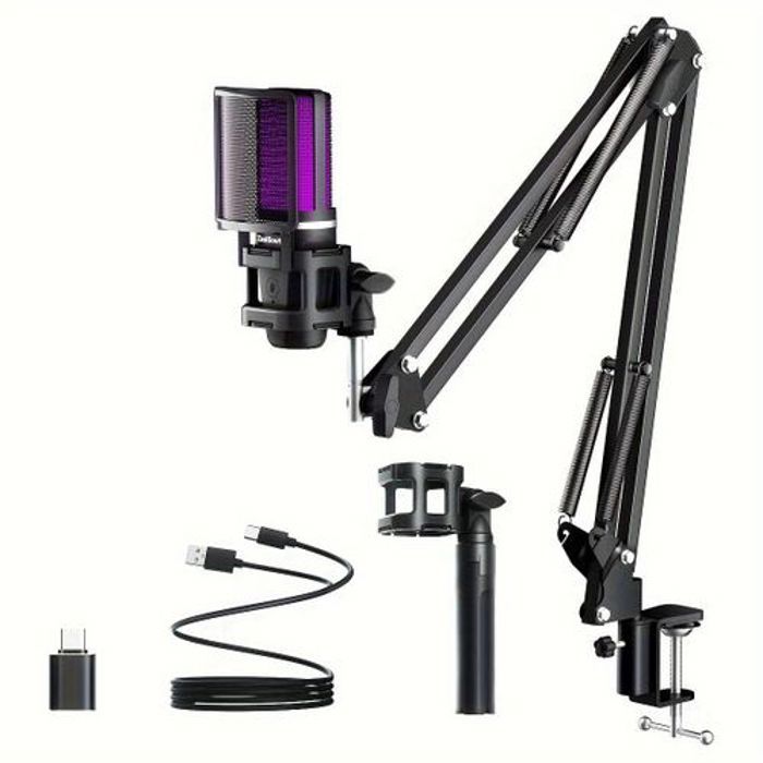 Ensemble de microphones de jeu USB professionnel ZealSound, microphone à condensateur.