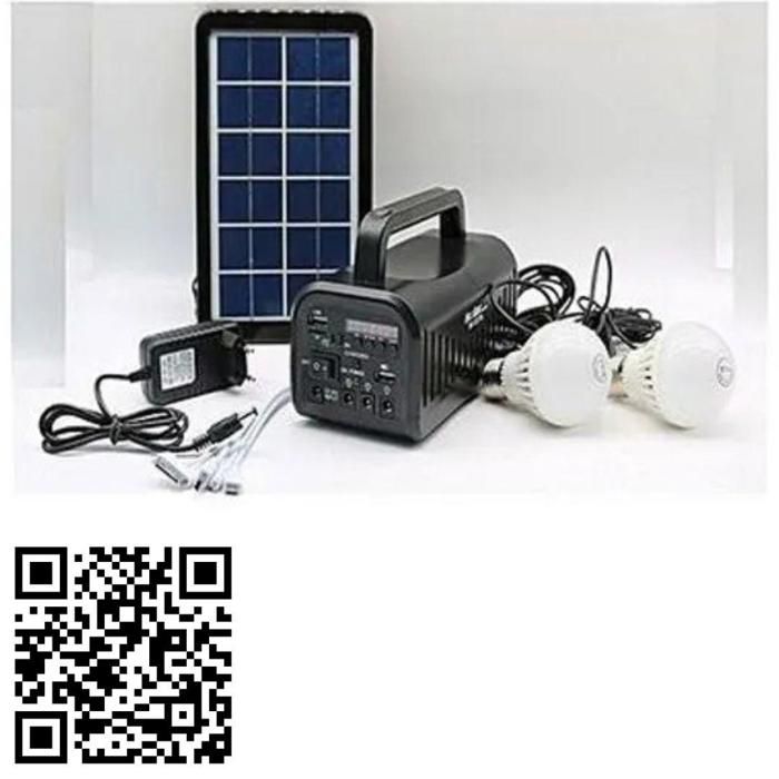 Lampe de Camping Portable Solaire avec Radio FM et Panneau Solaire