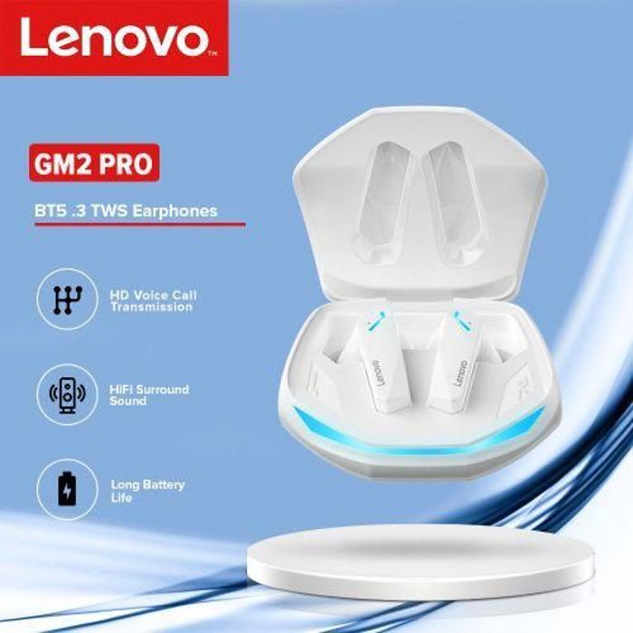 Lenovo GM2 Pro Écouteurs Sans Fil à Faible Latence, Accessoires Intra-Auriculaires pour le Sport