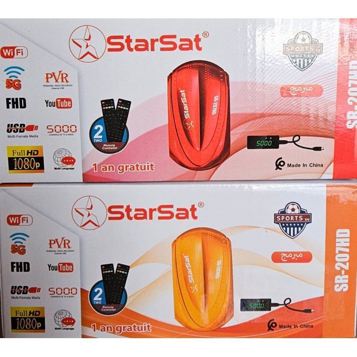 Récepteur Satellite Numérique - StarSat - SR-207HD - Full HD 1080p - WiFi intégré - PVR