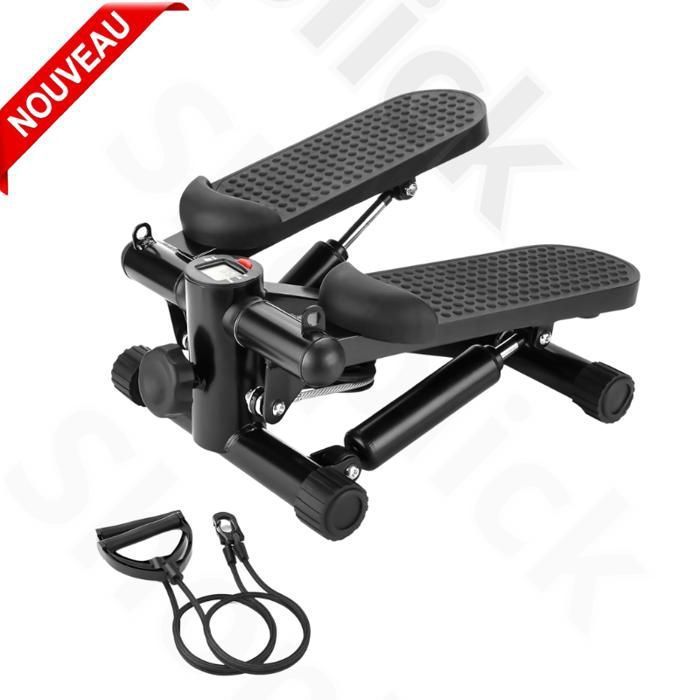 Mini stepper portable pour l'entraînement, stepper hydraulique pivotant avec bandes de résistance