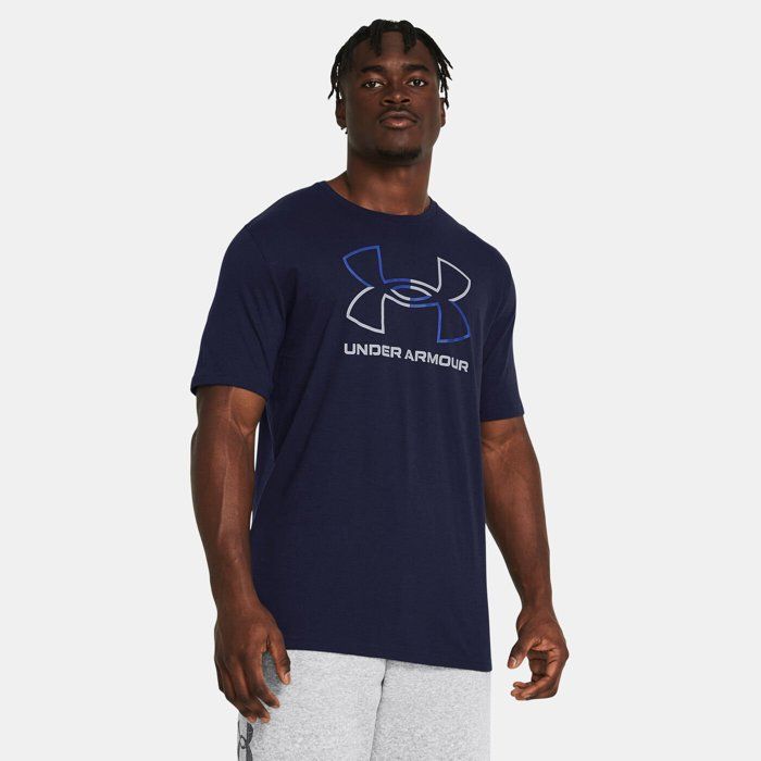 T-shirt Homme - UNDER ARMOUR - Bleu - Coton - Manches Courtes - Coupe Regular