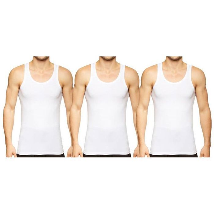 Débardeurs - DICE - Pack de 3 - 100% Coton - Confort Optimal - Coupe Ajustée