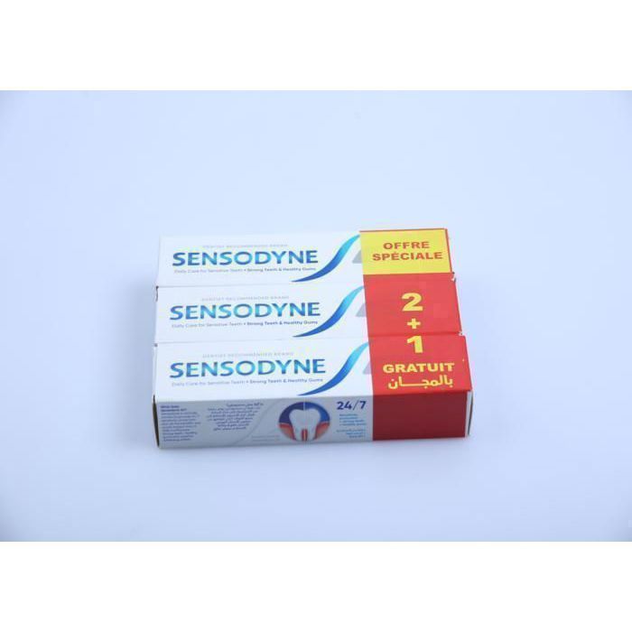 Pack 2 Dentifrices Blancheur Sensodyne 50ml + 1 Gratuit