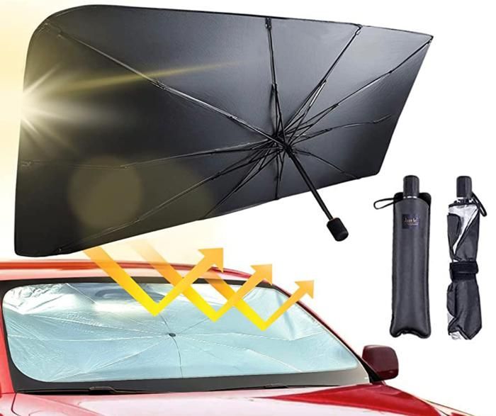 Pare-brise pare-soleil - TWINS ACC - Universel - Argent/Noir - Pliable - Bloque le soleil
