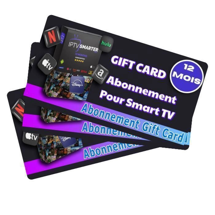 abonnement iptv -   iptv 12 Mois   - Accès instantané - Multi-appareils  Carte Cadeau