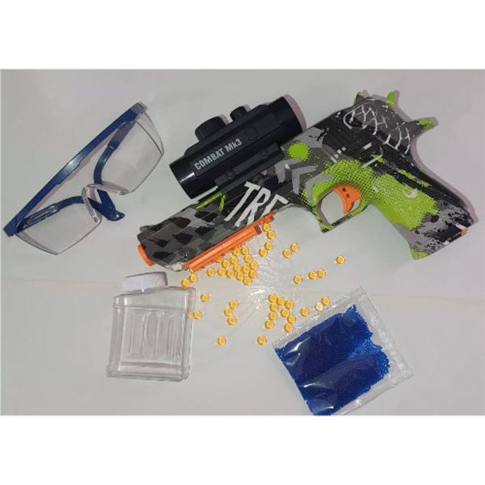 Pistolet - Kombat - Mk3 - 3000 billes de gel - Rechargeable - Multicolore