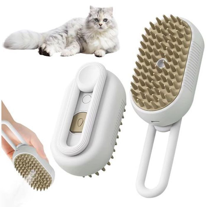 Pet Brosse à vapeur électrique 3 en 1 pour chat, peigne de Massage pour animaux de compagnie