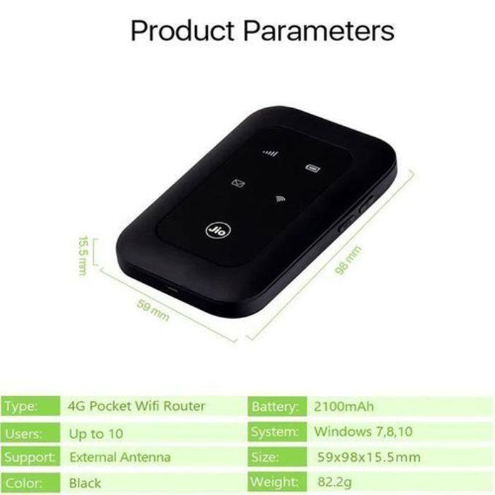 Jio Modem 4G+ LTE WiFi Hotspot 300 Mbps haut débit stable,