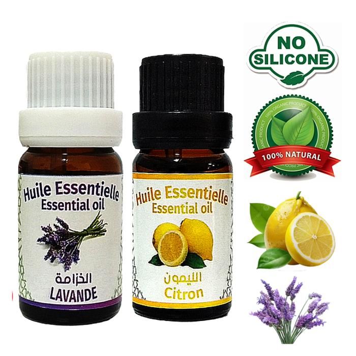 Huile essentielle de citron 100% Naturel 10ml + Huile essentielle lavande 100% naturel 10ml