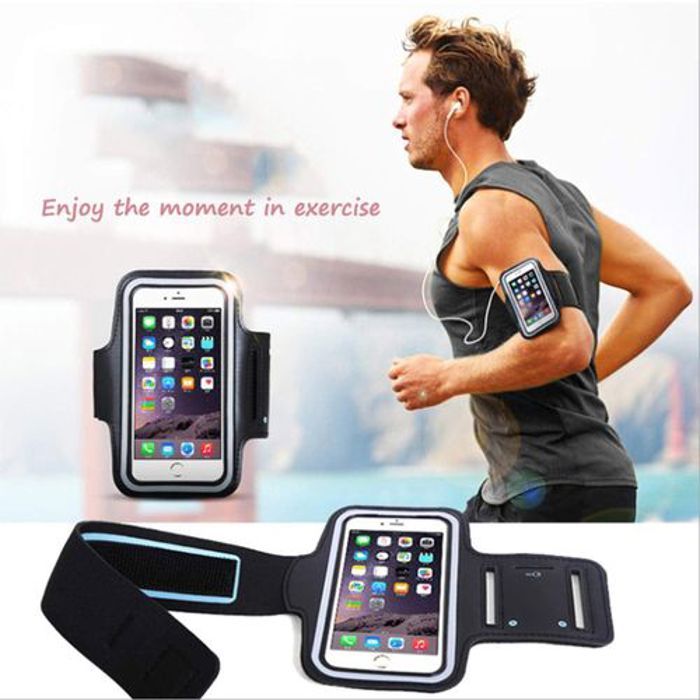 Brassard de course et de sport noir pour Téléphone, brassard universel étanche résistant