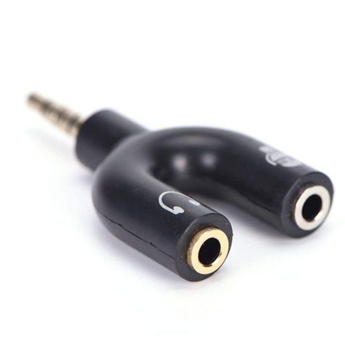 Adaptateur Écouteur Casque + Micro Prise U Y 3.5mm Jack Mâle A 2 Femelle 3,5mm