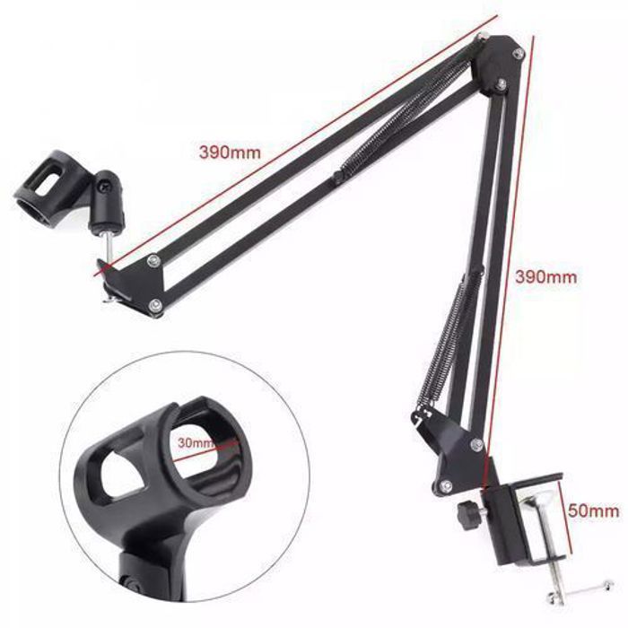 Support de Microphone - Non spécifié - Réglable - Métal - Pliable - 1 kg max
