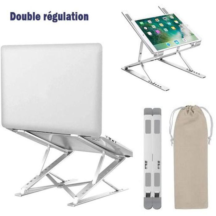 Support pour Ordinateur Portable, Ergonomique Ventilé avec 15 Niveaux Réglables et Pliable