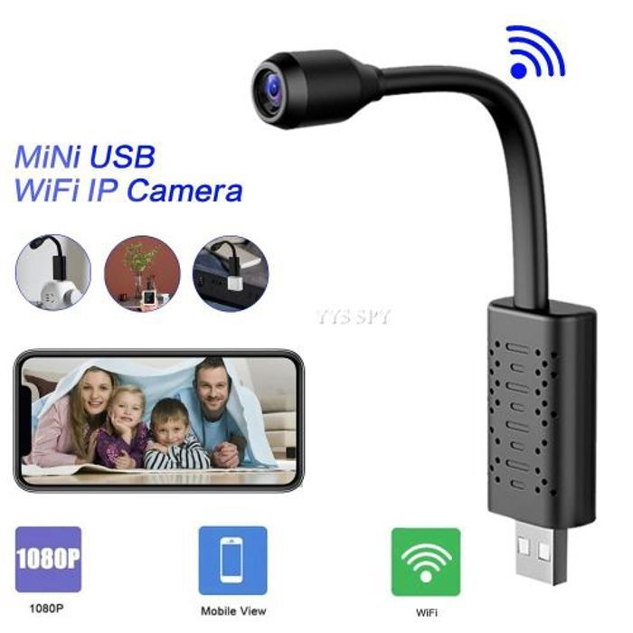 Mini Caméra cachée de Surveillance IP Wifi USB Full HD 1080P Protection Sécurité