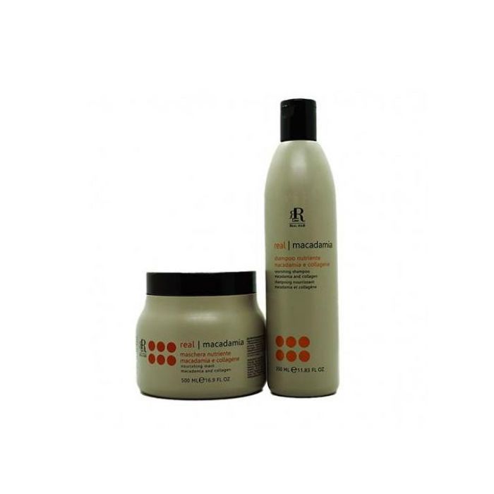 Macadamia star Shampooing(350ml) +Masque(500ml) pour cheveux traités