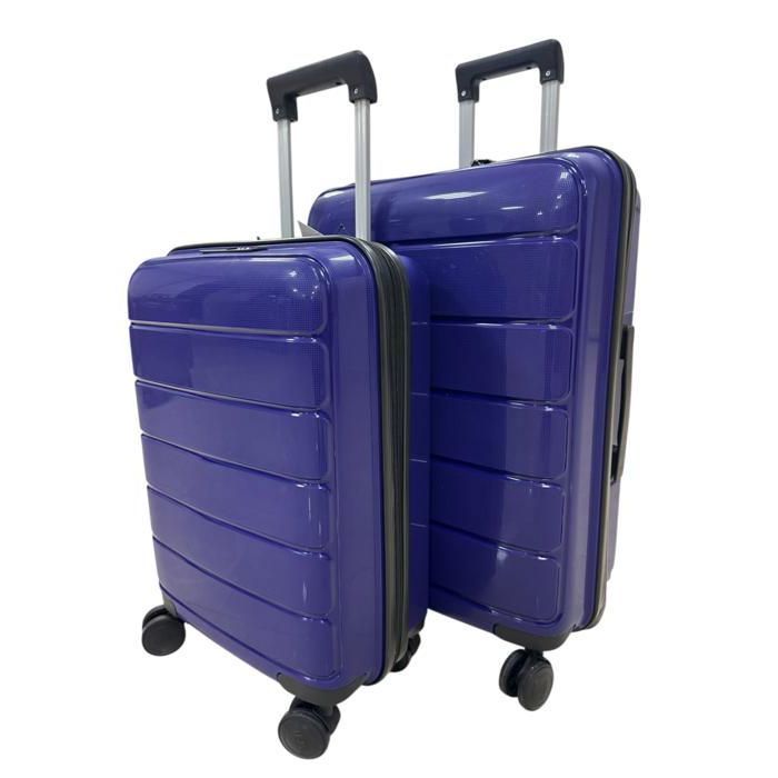 Valise - SYDNEY (55x65cm) - Polypropylène - 4 Roulettes - Bleu - T20 & T24