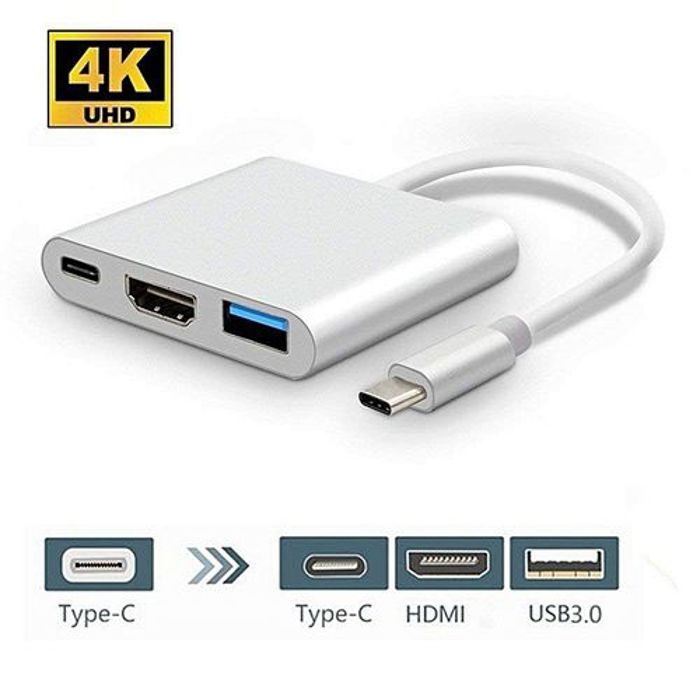 Adaptateur Type-C vers HDMI - MARQUE - 4K - USB 3.0 - Compatible Macbook, Pixel, Samsung