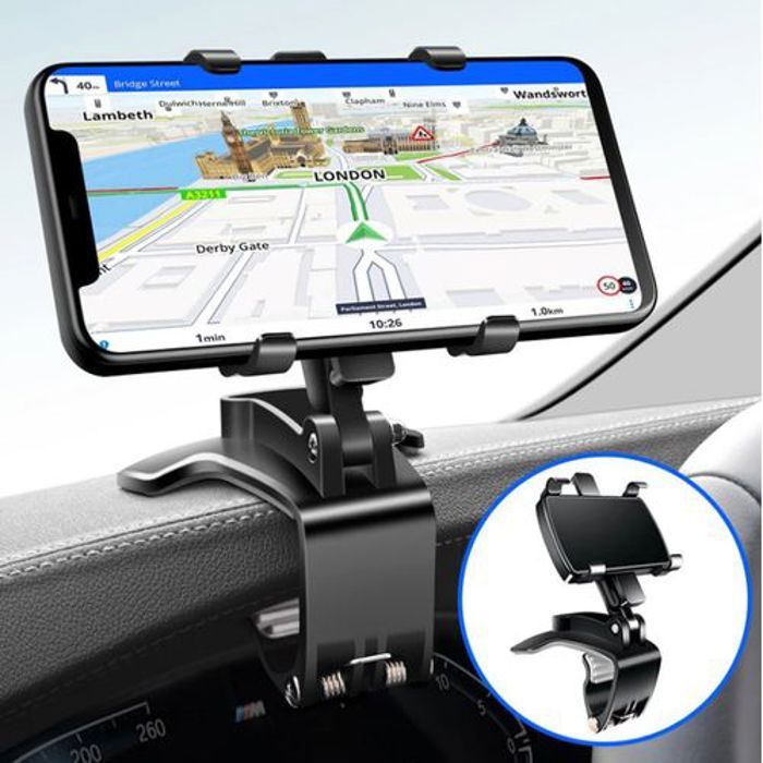 Support de téléphone de tableau de bord de voiture multifonctionnel rotatif à 360 degrés