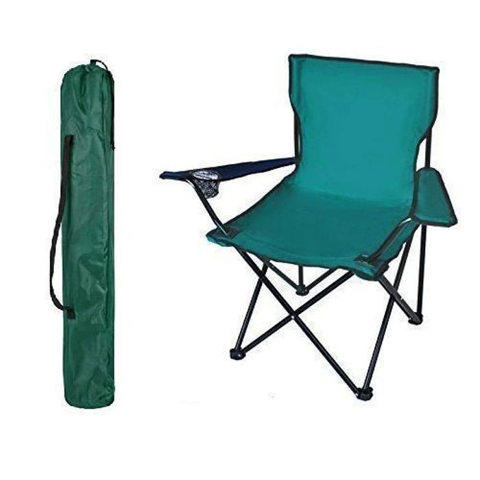 Chaise de camping - Non spécifié - Pliante - Avec porte-gobelet - Sac de transport - Noir