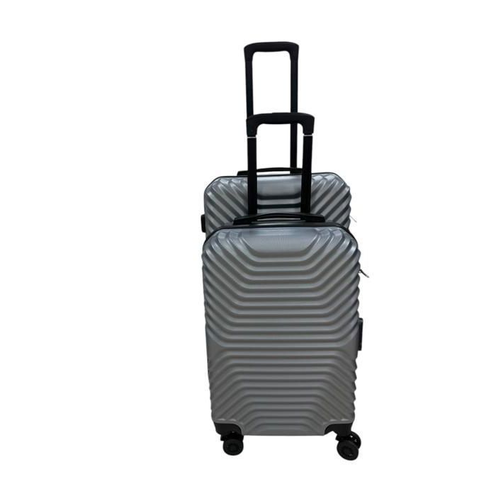 Set de 2 Valises ABS - New York - Gris - T20 54cm - T24 68cm - 4 Roulettes
