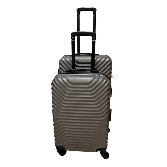 Set de 2 Valises - New York - ABS - Gris foncé - T20 et T24 - 54x68cm