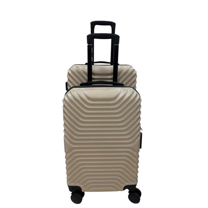 Set de 2 Valises ABS - New York - T20 & T24 - Beige - 54x68cm - 4 Roulettes