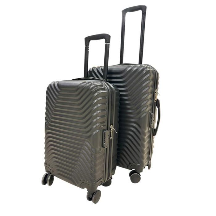 Set de 2 Valises ABS - New York - Noir - T20 54cm - T24 68cm - 4 Roulettes
