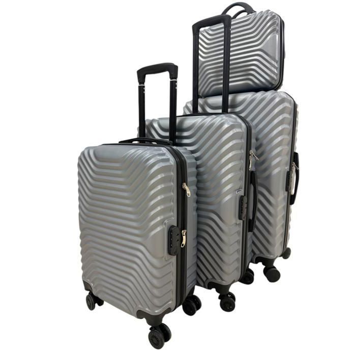 SET DE 3 Valises et 1 Boite ABS - New York (54x68x76x33cm)  - Gris  - Coque rigide - T20 T24 T28